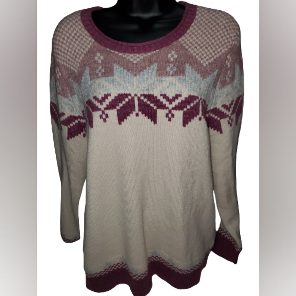 Lands End Fair Isle Pullover Sweater